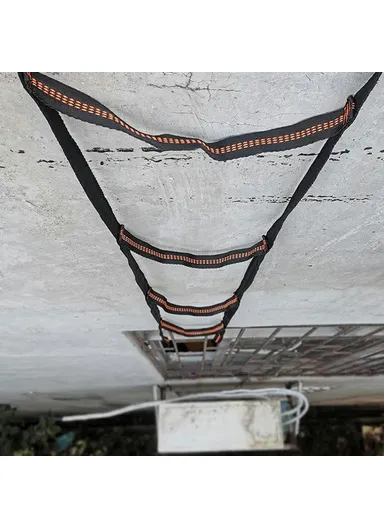 200kg Load Outdoor Climbing Ladder, High Strength Polyester Webbing Rope Ladder Single Row Climbing Ladder (L210 x W35)cm