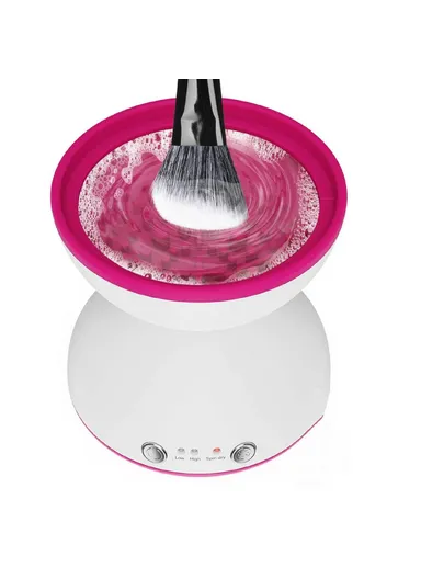 30-50ml USB Rechargeable Electric Makeup Brush Cleaner, Adjustable Speed Automatic Cosmetic Brushes Cleaning Tool WF313 (D10.7 x H10.8)cm - White