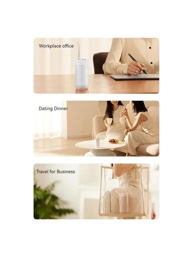 200ml 2200mAh Rechargeable Electric Water Flosser, 4 Gears Teeth Cleaning Oral Irrigator Water Flosser MIJIA MEO704 F400 - Pink