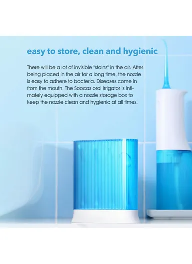 700mAh Rechargeable Teeth Cleaner Oral Irrigator, Portable Waterproof Toothpick Oral Cleaning Tooth Whitening 360-degree Rotary Nozzle YOUPIN SOOCAS W3 Pro 