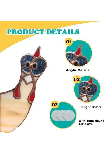 20cm Creative Peeping Rooster Window Corner Decor Acrylic Balcony Ornament (L20 x W11)cm - Style C