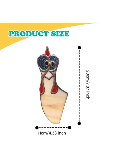 20cm Creative Peeping Rooster Window Corner Decor Acrylic Balcony Ornament (L20 x W11)cm - Style C