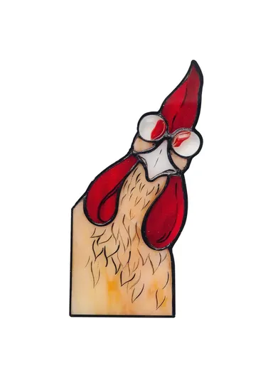 20cm Creative Peeping Rooster Window Corner Decor Acrylic Balcony Ornament (L20 x W11)cm - Style B