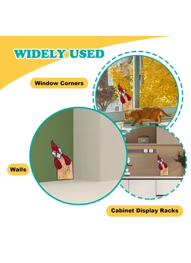 20cm Creative Peeping Rooster Window Corner Decor Acrylic Balcony Ornament (L20 x W11)cm - Style B