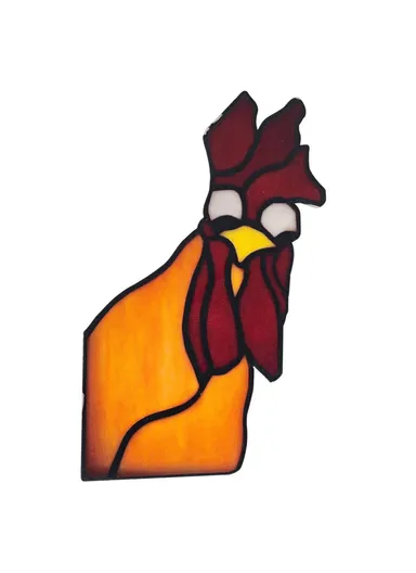 20cm Creative Peeping Rooster Window Corner Decor Acrylic Balcony Ornament (L20 x W11)cm - Style A