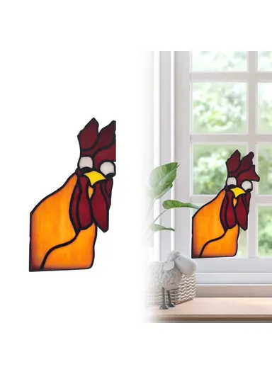 20cm Creative Peeping Rooster Window Corner Decor Acrylic Balcony Ornament (L20 x W11)cm - Style A