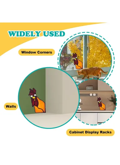 20cm Creative Peeping Rooster Window Corner Decor Acrylic Balcony Ornament (L20 x W11)cm - Style A