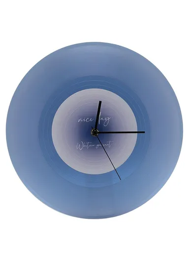 30cm Music Record Wall Art Clock Classic Design Translucent Silent Round Clocks Home Decor - Blue