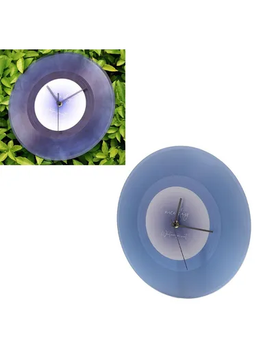 30cm Music Record Wall Art Clock Classic Design Translucent Silent Round Clocks Home Decor - Blue