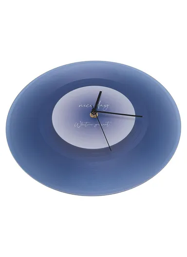 30cm Music Record Wall Art Clock Classic Design Translucent Silent Round Clocks Home Decor - Blue