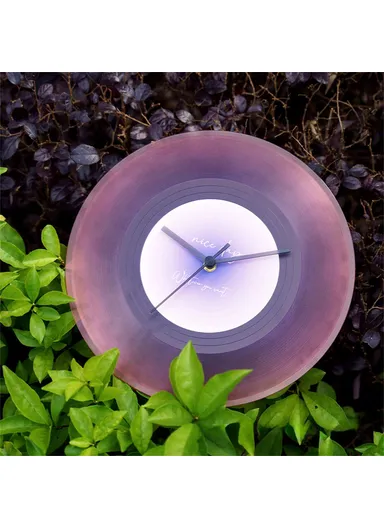 30cm Music Record Wall Art Clock Classic Design Translucent Silent Round Clocks Home Decor - Purple