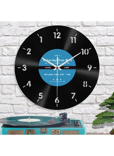 30cm Vinyl Records Backwards Wall Art Clock 12 inch Reverse Decorative Clock Vintage Decor