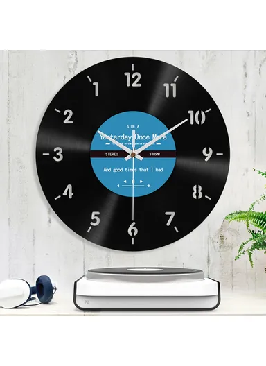 30cm Vinyl Records Backwards Wall Art Clock 12 inch Reverse Decorative Clock Vintage Decor