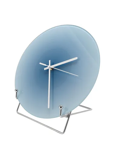 30cm Sunset Wall Clock with Bracket Silent Non-Ticking Gradient Glass Clocks for Home - Blue