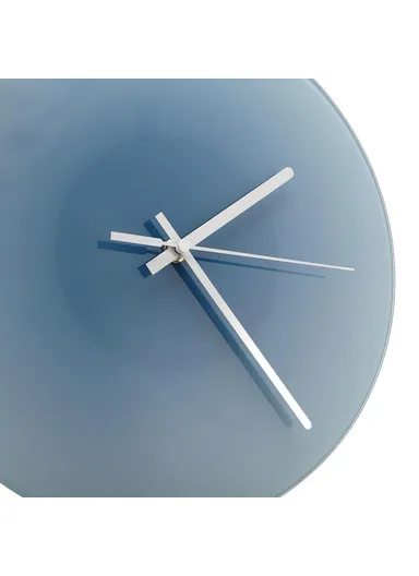 30cm Sunset Wall Clock with Bracket Silent Non-Ticking Gradient Glass Clocks for Home - Blue