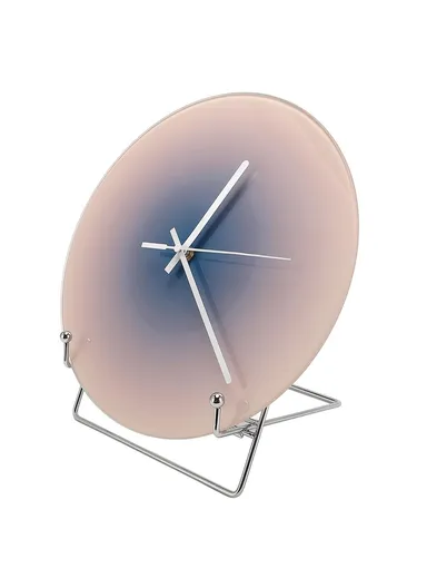 30cm Sunset Wall Clock with Bracket Silent Non-Ticking Gradient Glass Clocks for Home - Orange