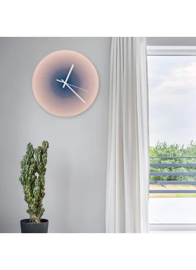 30cm Sunset Wall Clock with Bracket Silent Non-Ticking Gradient Glass Clocks for Home - Orange