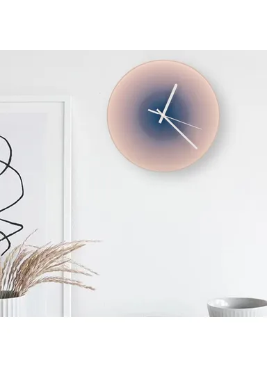 30cm Sunset Wall Clock with Bracket Silent Non-Ticking Gradient Glass Clocks for Home - Orange