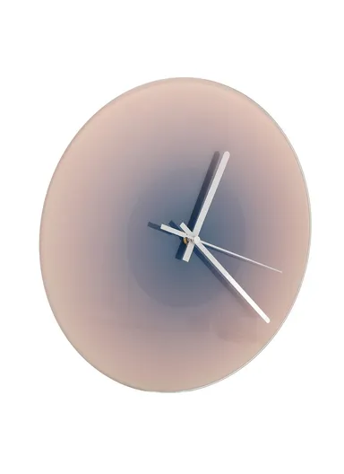 30cm Sunset Wall Clock with Bracket Silent Non-Ticking Gradient Glass Clocks for Home - Orange