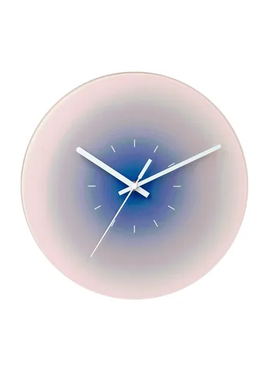 30cm Sunset Wall Clock with Bracket Silent Non-Ticking Gradient Glass Clocks for Home - Gradient Blue