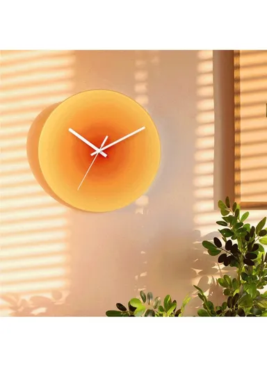 30cm Sunset Wall Clock with Bracket Silent Non-Ticking Gradient Glass Clocks for Home - Gradient Blue