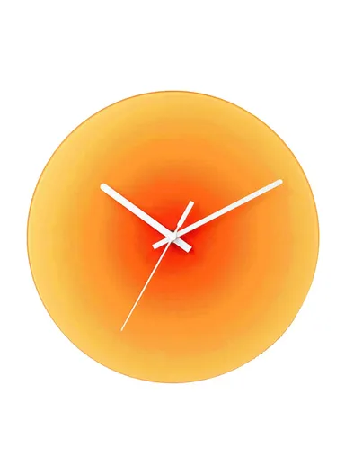 30cm Sunset Wall Clock with Bracket Silent Non-Ticking Gradient Glass Clocks for Home - Orange 