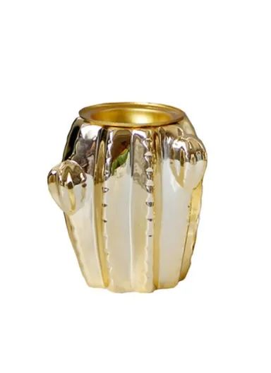 Stylish Golden Cactus Incense Diffuser Arabian Incense Burner - L