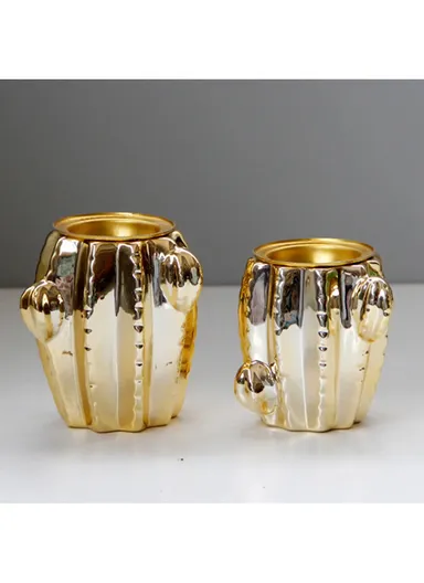 Stylish Golden Cactus Incense Diffuser Arabian Incense Burner - L