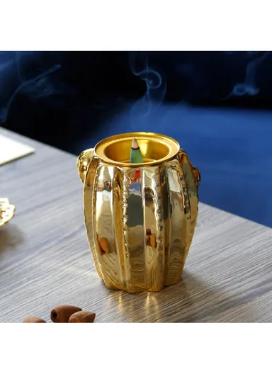 Stylish Golden Cactus Incense Diffuser Arabian Incense Burner - L
