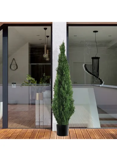 180cm Artificial Pine Tree Plastic Simulation Potted Plant Hotel Living Room Floor Decoration