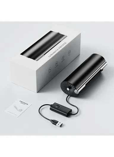 Mini Car Seat Back Fan, Desktop Portable Cooling Fan F80 - Black