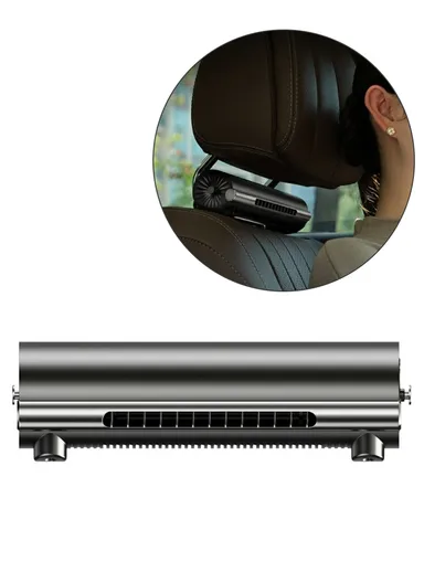 Mini Car Seat Back Fan, Desktop Portable Cooling Fan F80 - Black