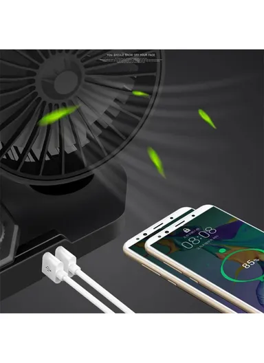 12V-24V Car Cooling Fan, 3.1A USB Plug-in Portable Vehicle Fan, Vehicle Mounted USB Fan with Phone Charging Station- Single-Head