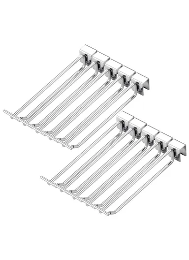 10-Pcs 25cm Two-Rod Square Tube Garage Hanger, Multi-Use Steel Wall Hanger Storage Hanging Pole Organizer