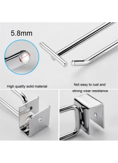 10-Pcs 25cm Two-Rod Square Tube Garage Hanger, Multi-Use Steel Wall Hanger Storage Hanging Pole Organizer