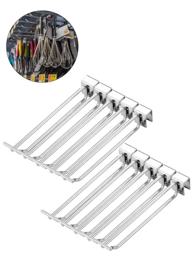 10-Pcs 25cm Two-Rod Square Tube Garage Hanger, Multi-Use Steel Wall Hanger Storage Hanging Pole Organizer