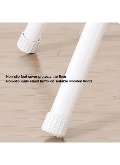 Foldable Clothes Drying Rack, Indoor &amp; Outdoor Carbon Steel Quilt Shelf with 2 Bars Drying Rack (L135 x W48.5 x H124)cm