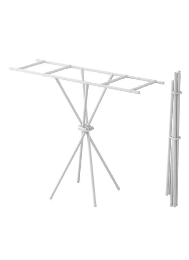 Foldable Clothes Drying Rack, Indoor &amp; Outdoor Carbon Steel Quilt Shelf with 4 Bars Drying Rack (L135 x W48.5 x H125)cm