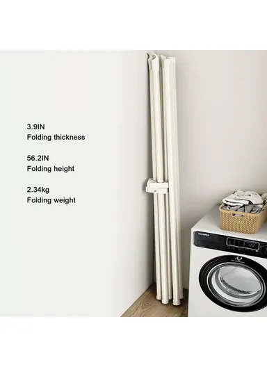 Foldable Clothes Drying Rack, Indoor &amp; Outdoor Carbon Steel Quilt Shelf with 4 Bars Drying Rack (L135 x W48.5 x H125)cm