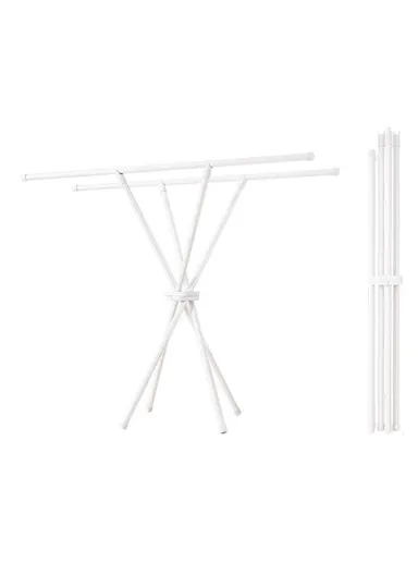 Foldable Clothes Drying Rack, Indoor &amp; Outdoor Carbon Steel Free Standing Laundry Hanger Rod (L135 x W48 x H125)cm