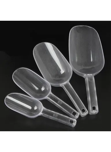 23cm Multipurpose Kitchen Plastic Scoop Ice Cube Flour Grain Shovel, Round Opening - S