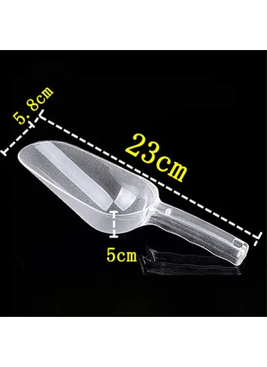 23cm Multipurpose Kitchen Plastic Scoop Ice Cube Flour Grain Shovel, Round Opening - S