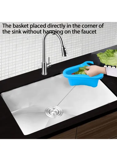 2-Pcs / Set Sink Swan Design Drain Basket Vegetable Fruit Washing Triangular Kitchen Gadget YYJ-230 (L28.8 x W23.8 x H8.2)cm