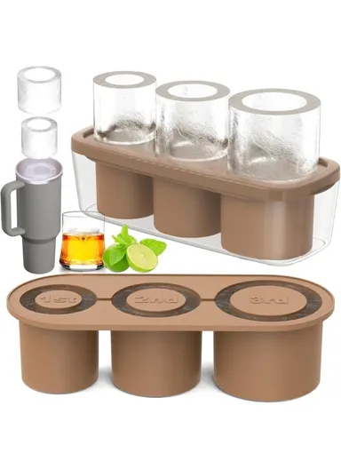 Silicone Cylinder Ice Mold Tumbler Glass AD0705 (L28.5 x W11.5 x H8.3)cm - Coffee