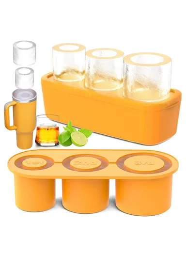 Food Grade Silicone Cylinder Ice Mold for 40oz Tumbler cocktails Drinks Glass AD0705 - Yellow