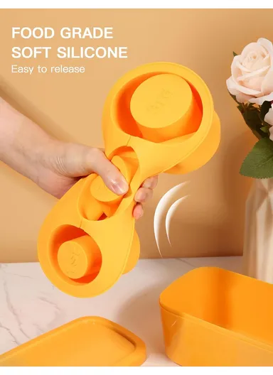 Food Grade Silicone Cylinder Ice Mold for 40oz Tumbler cocktails Drinks Glass AD0705 - Yellow