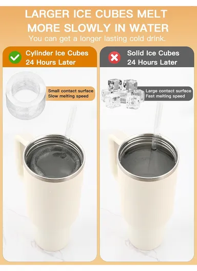 Food Grade Silicone Cylinder Ice Mold for 40oz Tumbler cocktails Drinks Glass AD0705 - Yellow