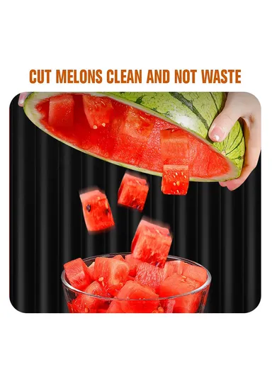 3-in-1 Watermelon Fork Slicer Cutter Stainless Steel Fruit Scooper Tool - Green