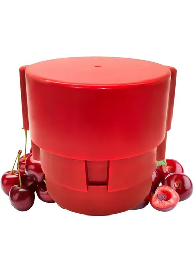 Portable Cherry Pitter, Cherry Core Remover with 6 Individual Holes, Cherry Corer Seed Remover Tool (D12 x H11.5)cm - Red
