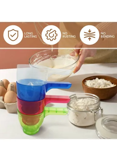 4-Pcs Measuring Scoop Funnel ABS Powder Funnel Water Bottle Scoop Measuring Tool